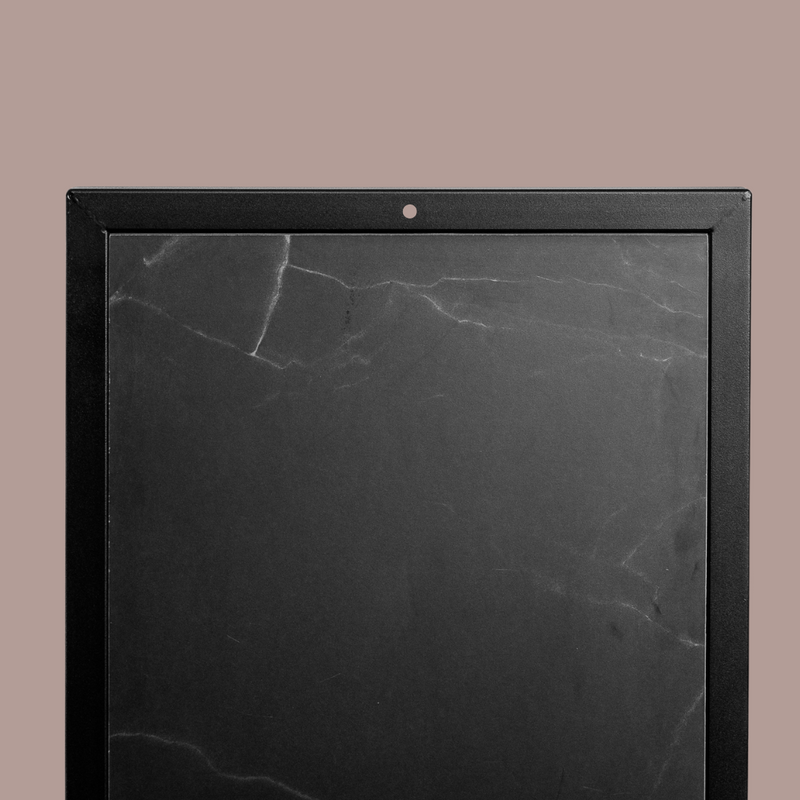 Frame Leonardo - Portant à vêtements noir mat avec socle en marbre-optique